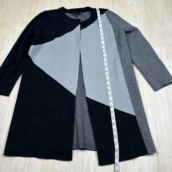 Ann Taylor Color Block Longline Knit Modern Office Casual Sweater Coat Small - Picture 11 of 14